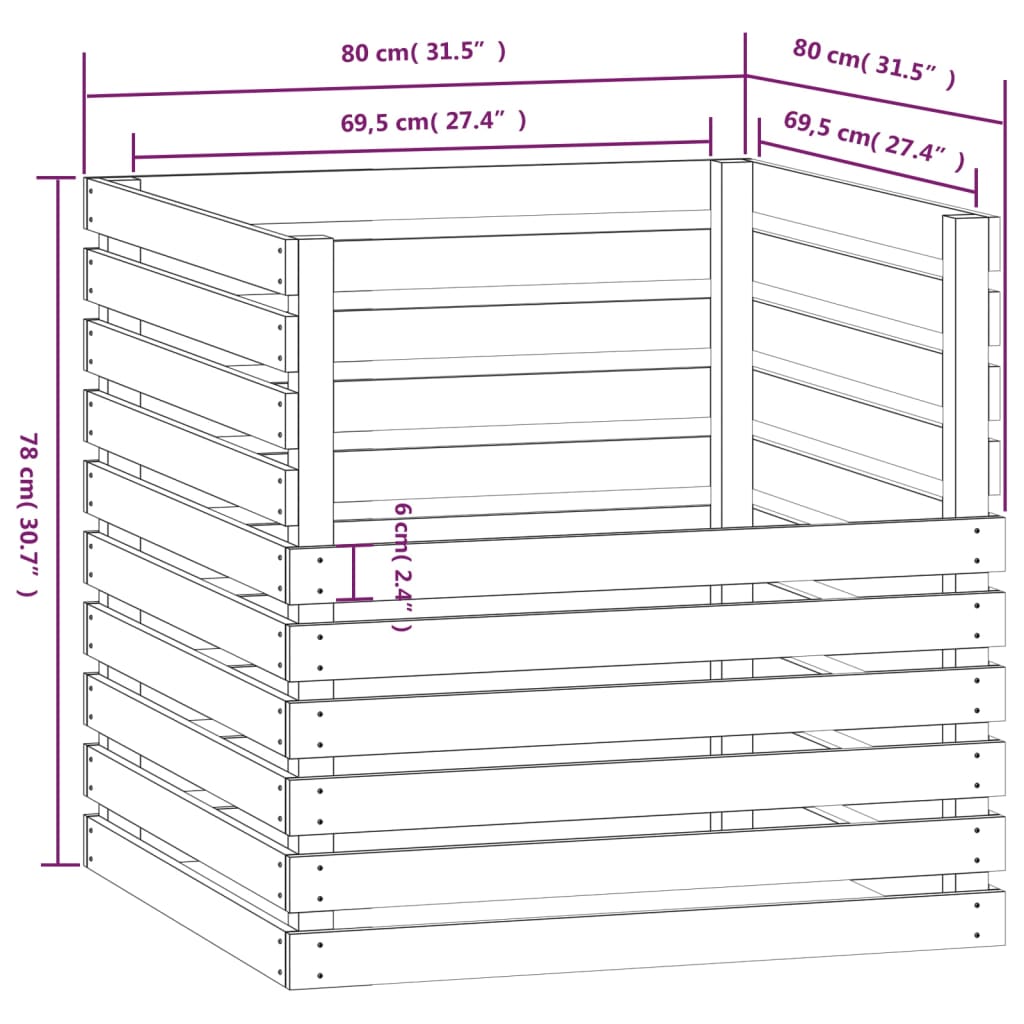 Composteur en bois non traité 500L – Naturel, écologique et durable - Ma-Poubelle-Compost