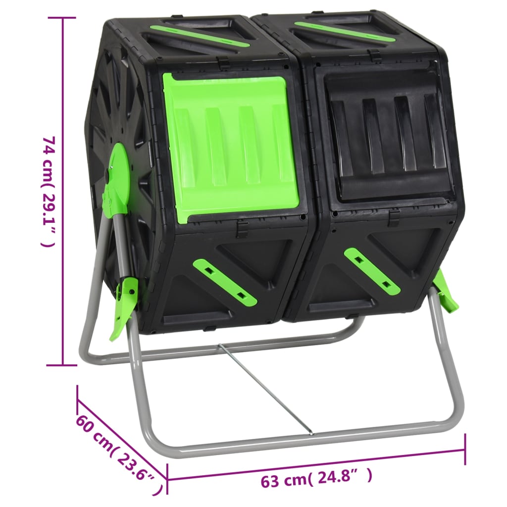 Composteur Rotatif Rapide 140L – Transformez Vos Déchets en Or Vert en un Temps Record