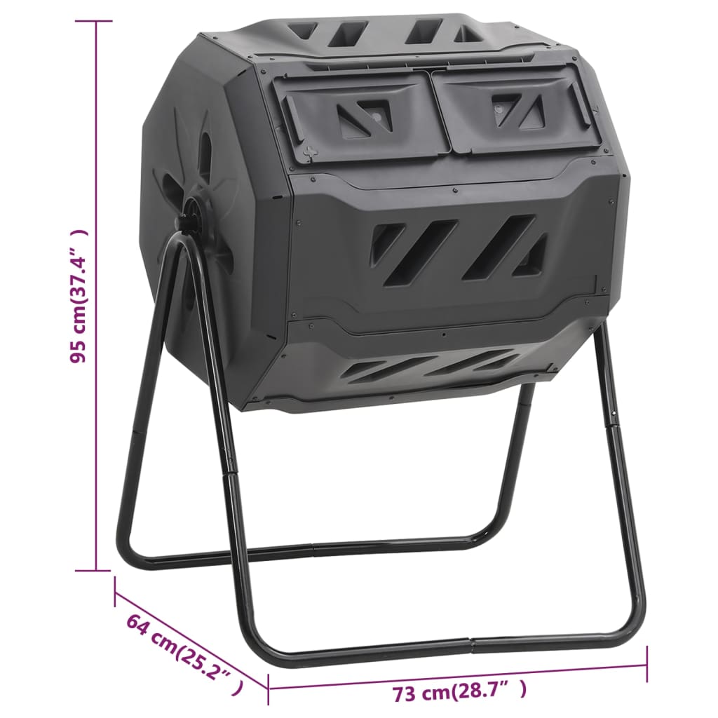 Composteur Rotatif sur Pied 160L – Ergonomique, Grande Capacité et Compostage Accéléré - Ma-Poubelle-Compost